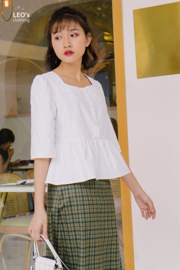 Áo Cổ Vuông Nút Freesize