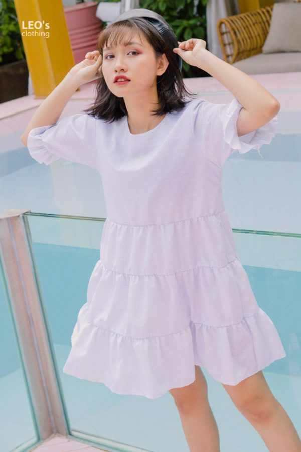 Đầm babydon tầng tay bèo freesize