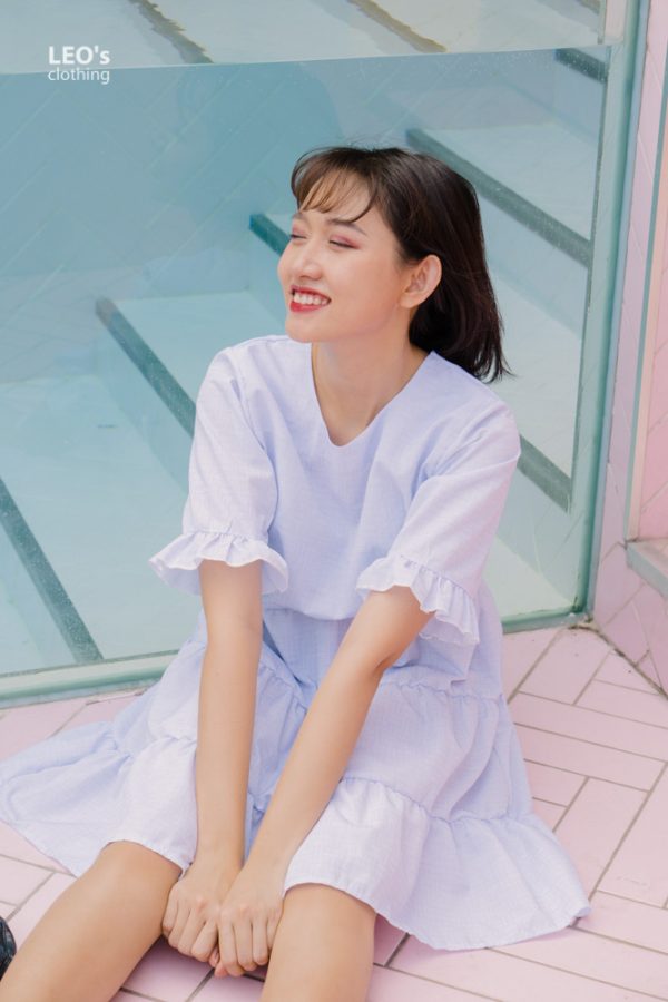 Đầm babydon tầng tay bèo freesize