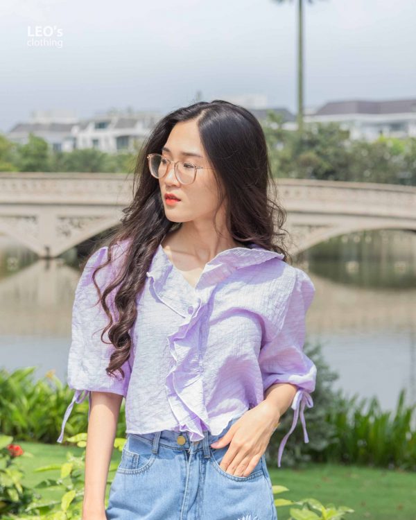 Áo Cổ Tim Bèo Tay Lỡ