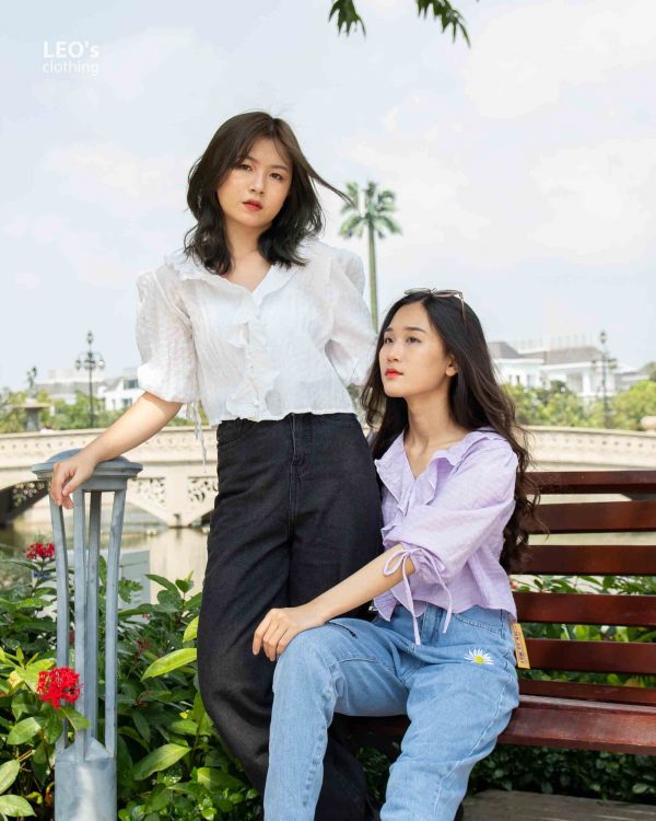 Áo Cổ Tim Bèo Tay Lỡ