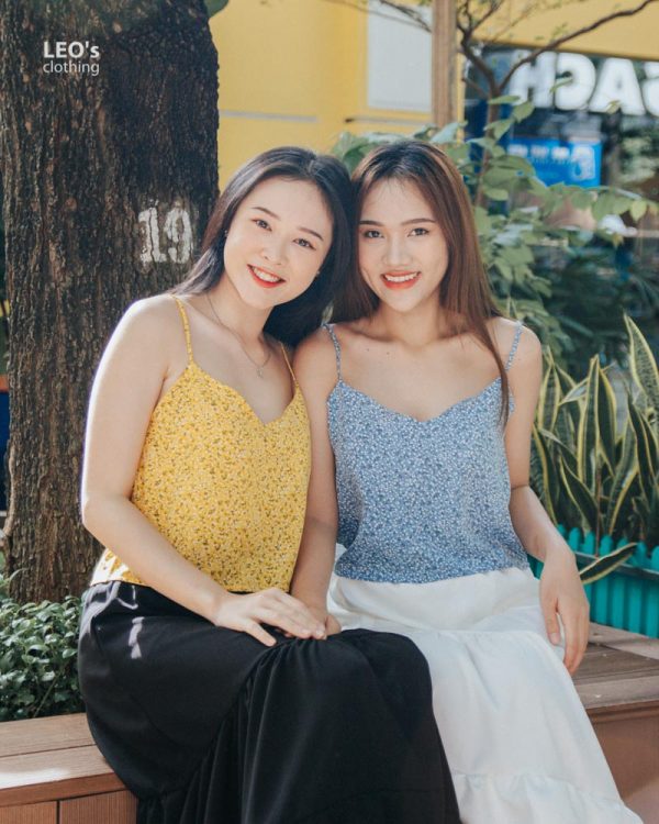 Áo Dây Cổ Tim Hoa