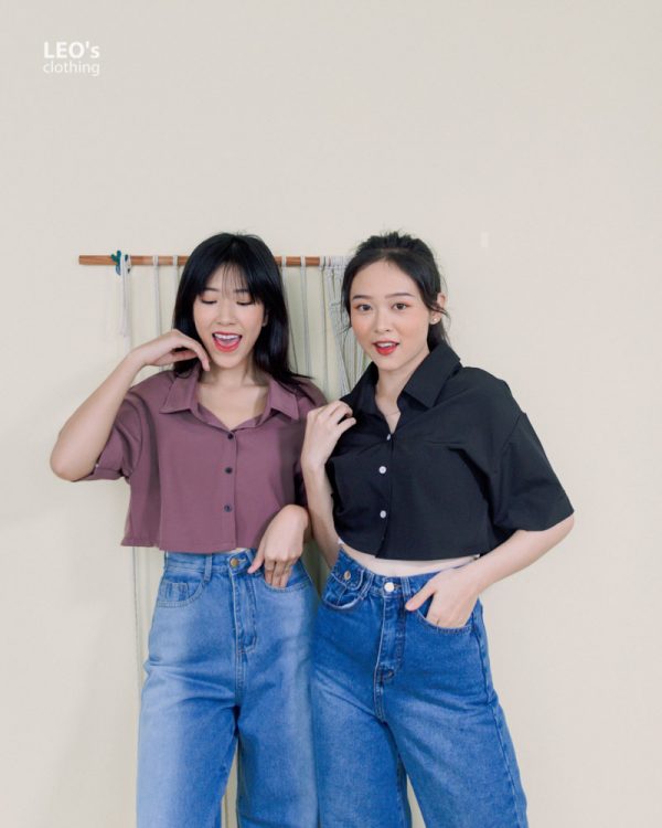 Áo Sơ Mi Croptop Basic
