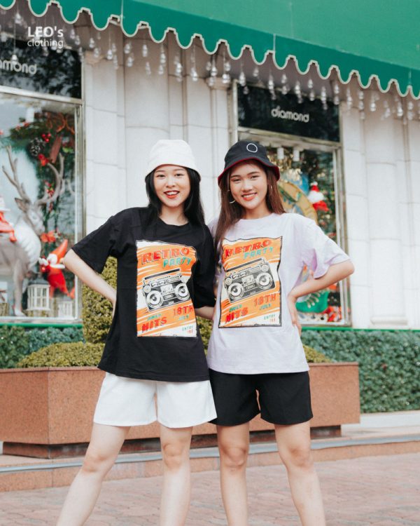 Áo Thun Oversize Tay Ngắn Retro