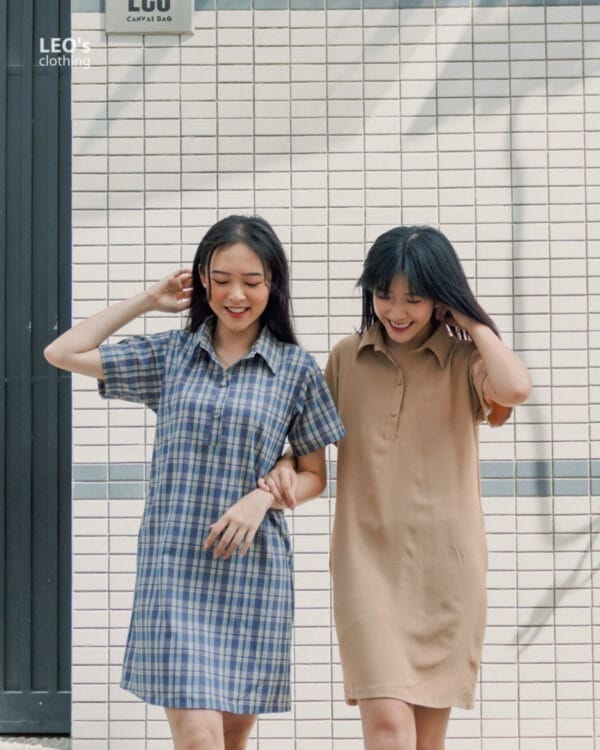 Đầm Suôn Cổ Sơ Mi