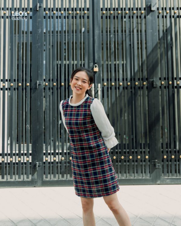 Đầm Suôn Cổ Xếp Ly