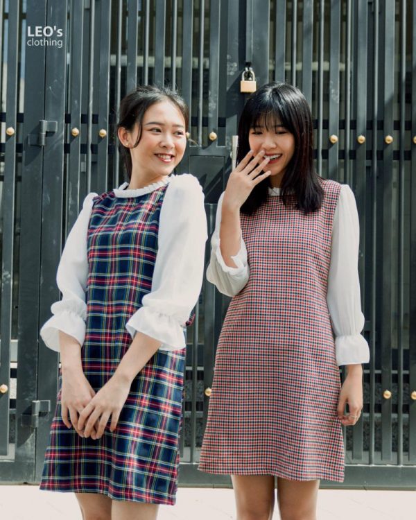 Đầm Suôn Cổ Xếp Ly