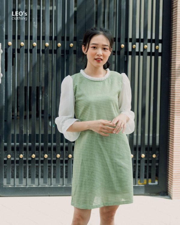 Đầm Suôn Cổ Xếp Ly