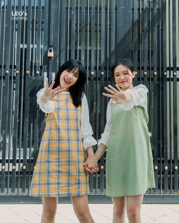 Đầm Suôn Cổ Xếp Ly